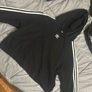 Adidas Black Hoodie with White Accents